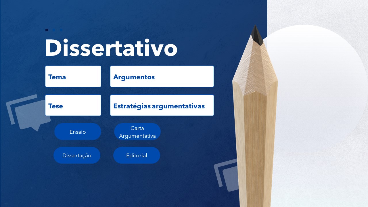 Slide de Português sobre gênero textual dissertativo
