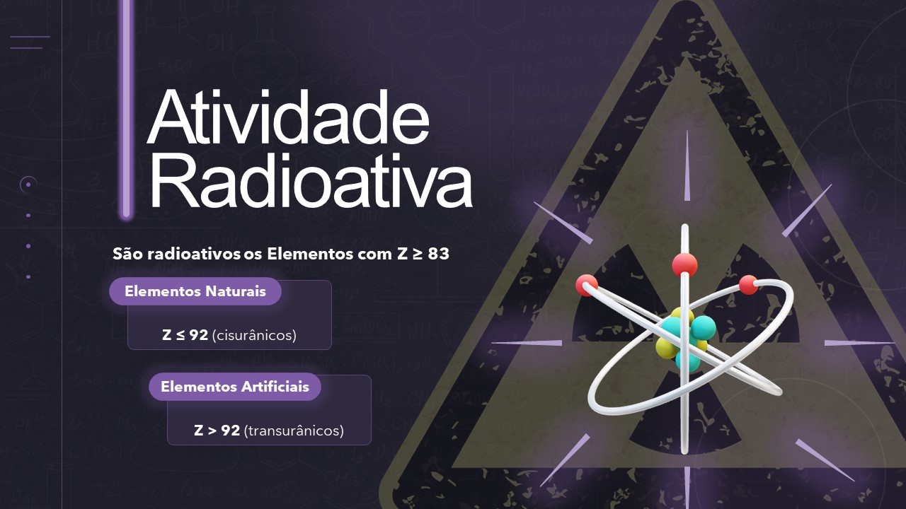 Slide de Química sobre atividade radioativa