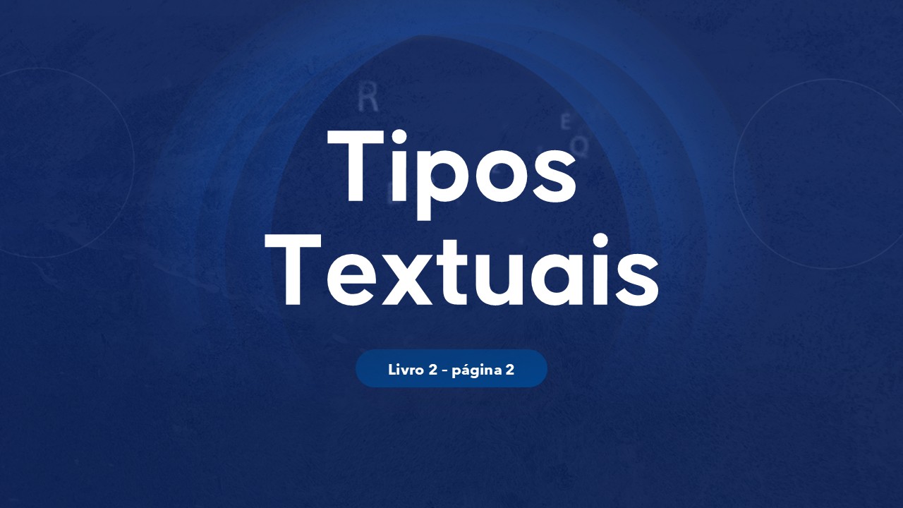 Slide de Redação sobre tipos textuais
