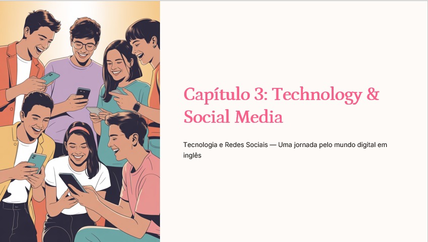 Slide de Inglês sobre Technology & Social Media